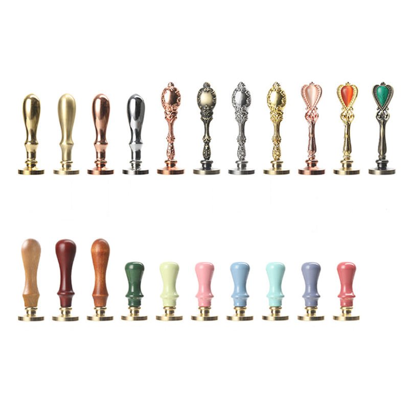Eacajess Wholesale Customized Letter Sealing Wax Stamp Copper Head Wooden Handle Wax Seal Stamp
