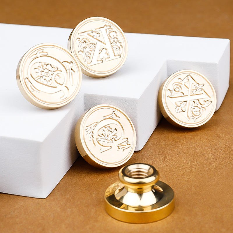Eacajess Wholesale Customized Letter Sealing Wax Stamp Copper Head Wooden Handle Wax Seal Stamp