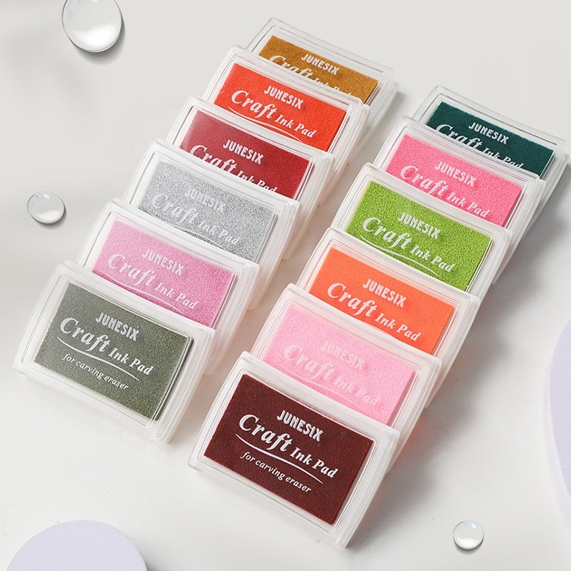 40 Colors Junsix Thickened Sponge Best Ink Long Lasting Refill Ink Toy Stamp Pad Kids Craft Stamp Ink Pad