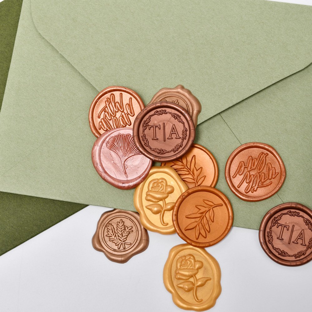 Custom Pegatinas de cera selladas Beautiful Wedding Sealing Wax Stickers For Decoration Packaging