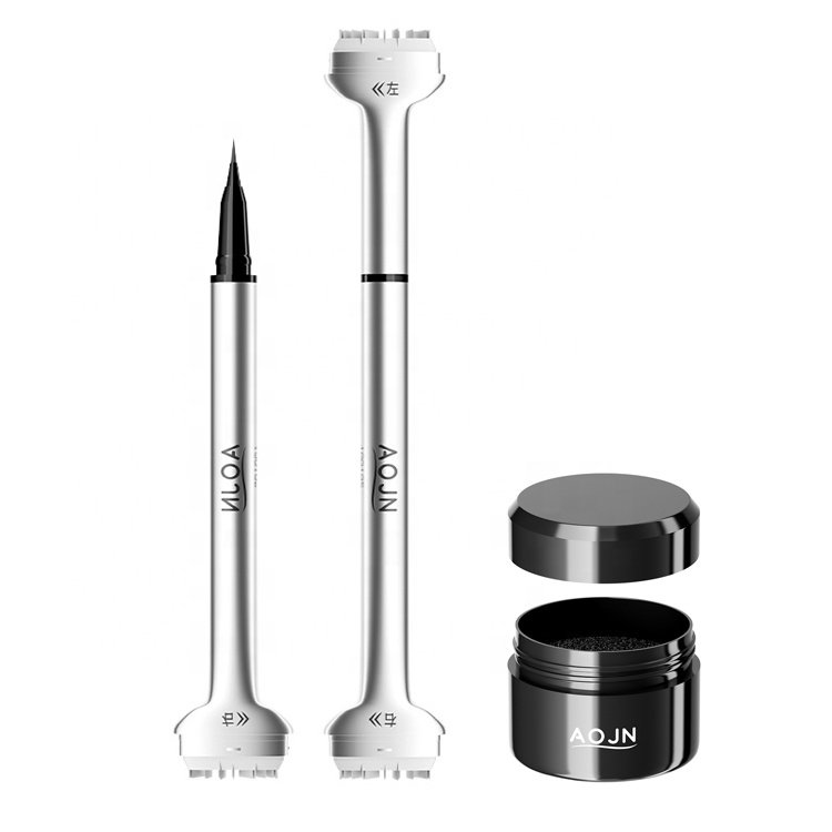 New 3-in-1 Lower Eyelash Stamp Liquid Eyeliner Pen Brown Waterproof Long-lasting Convenient Lower Eyelash Eyeliner