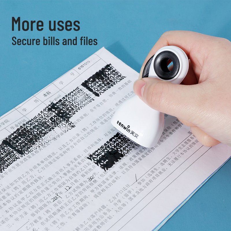 Tenwin 7605 Identity Theft Prevention Confidential Security Secure Stamp Roller Self-Inking