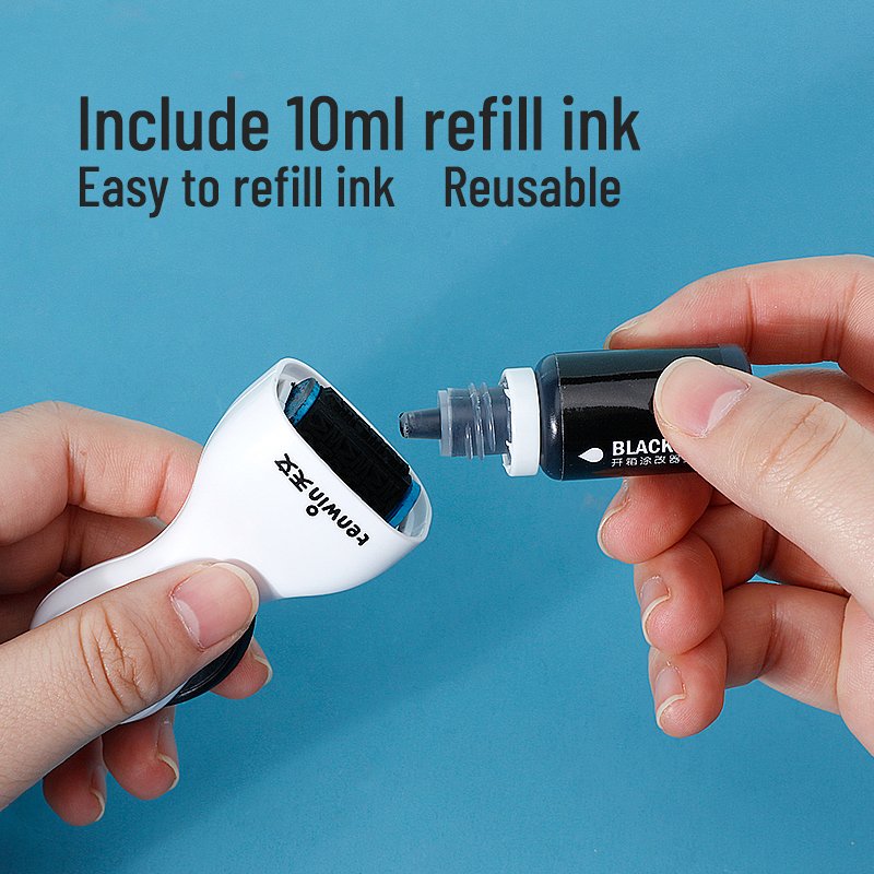 Tenwin 7605 Identity Theft Prevention Confidential Security Secure Stamp Roller Self-Inking