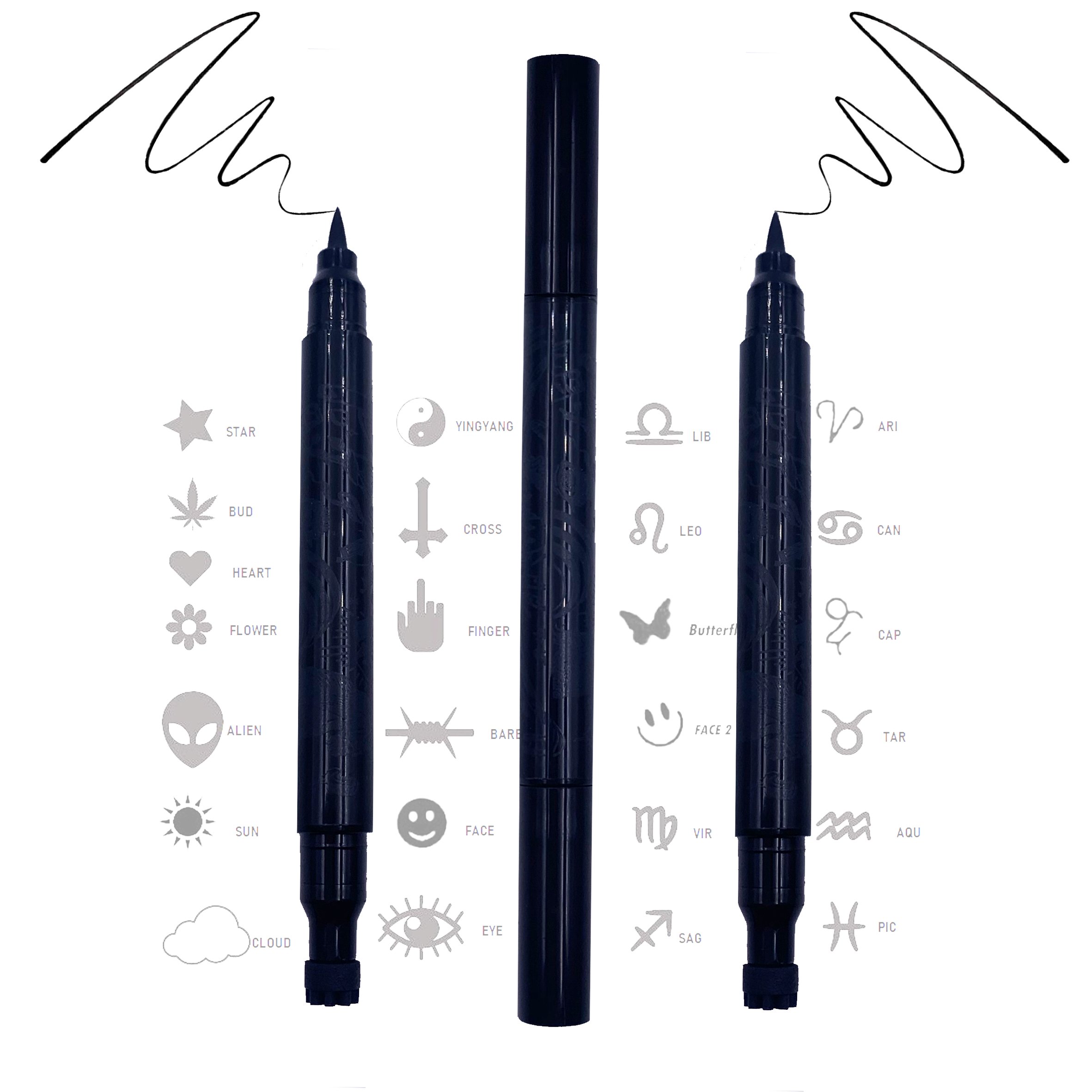 Private Label waterproof long lasting Natrual OEM ODM custom your logo eyelinerMulti-shape eyeliner stamp