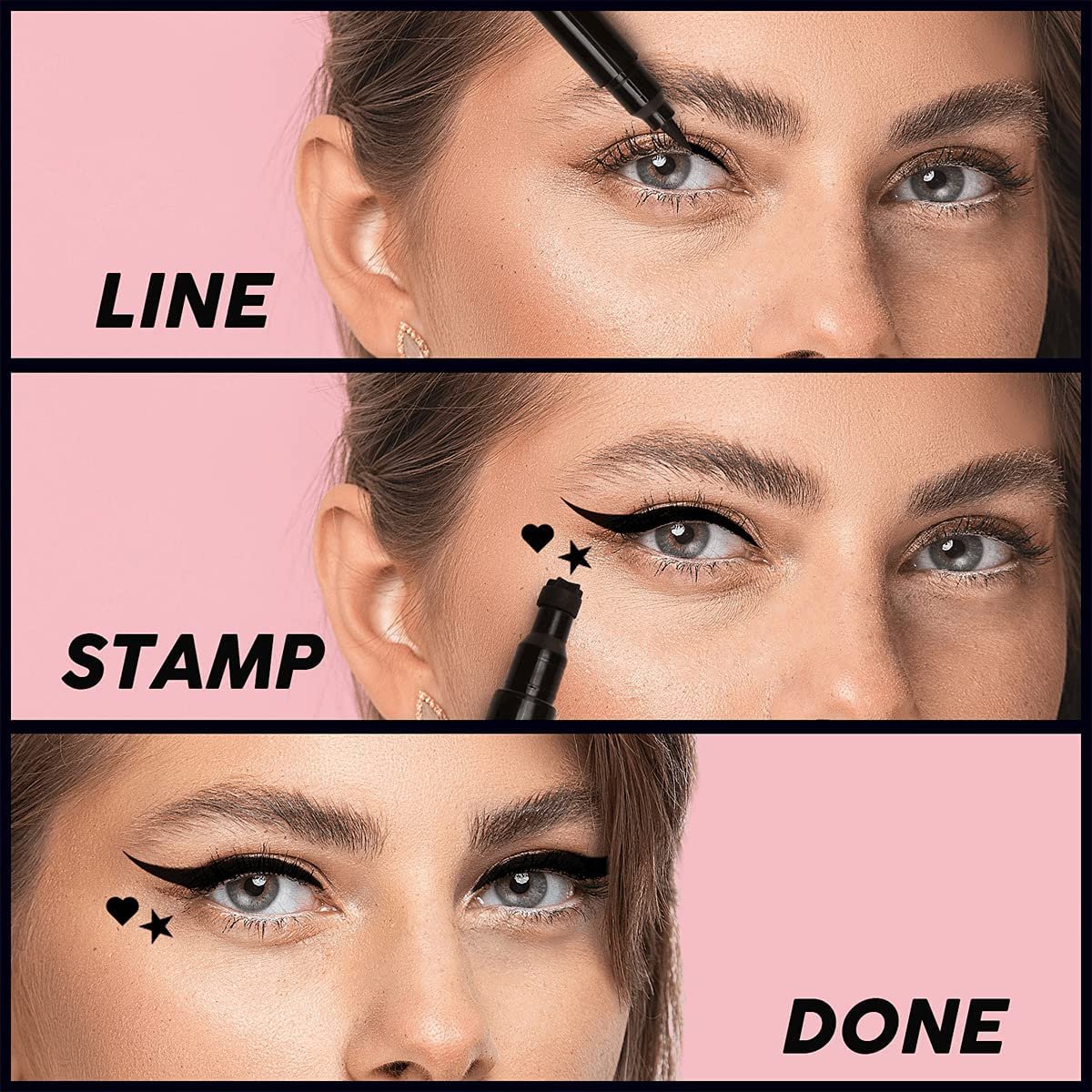 Private Label waterproof long lasting Natrual OEM ODM custom your logo eyelinerMulti-shape eyeliner stamp