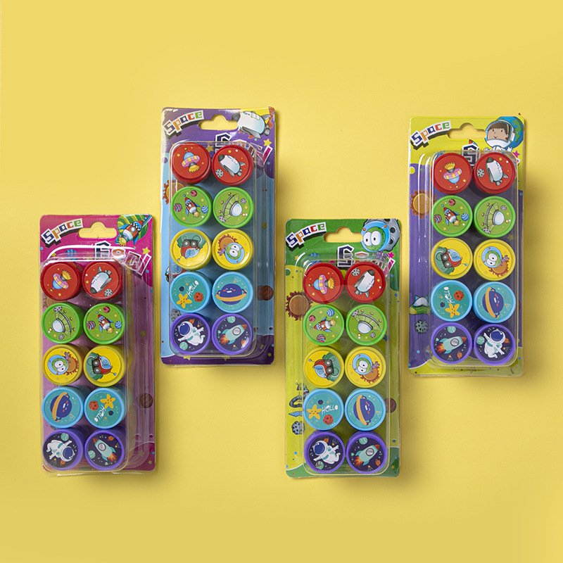Popular personalized custom safe cute pre inked EVA kids toy stamp set