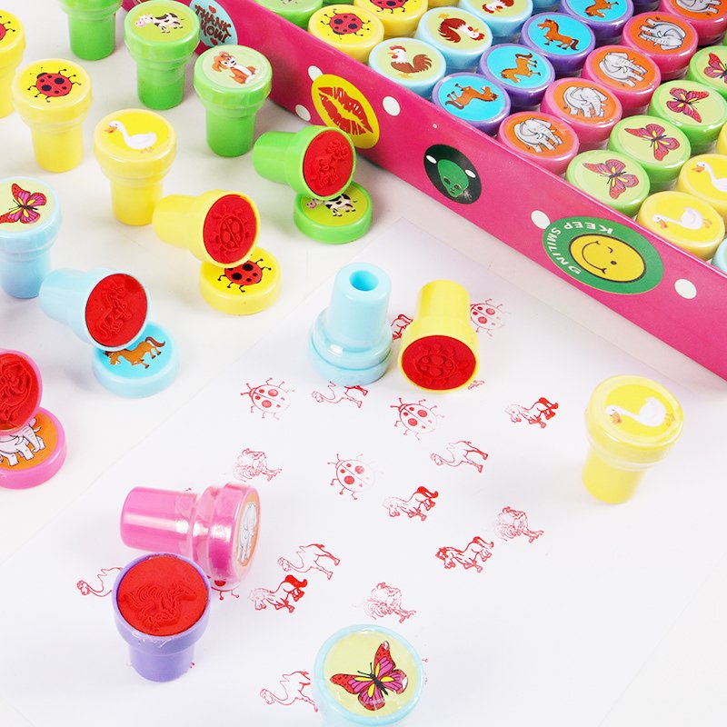 Popular personalized custom safe cute pre inked EVA kids toy stamp set