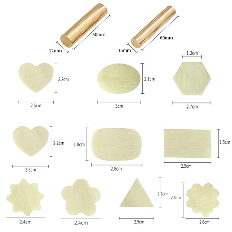 Round Square Heart Shaped Cylinder Multiple Colors Blank Wax Seal Stamps