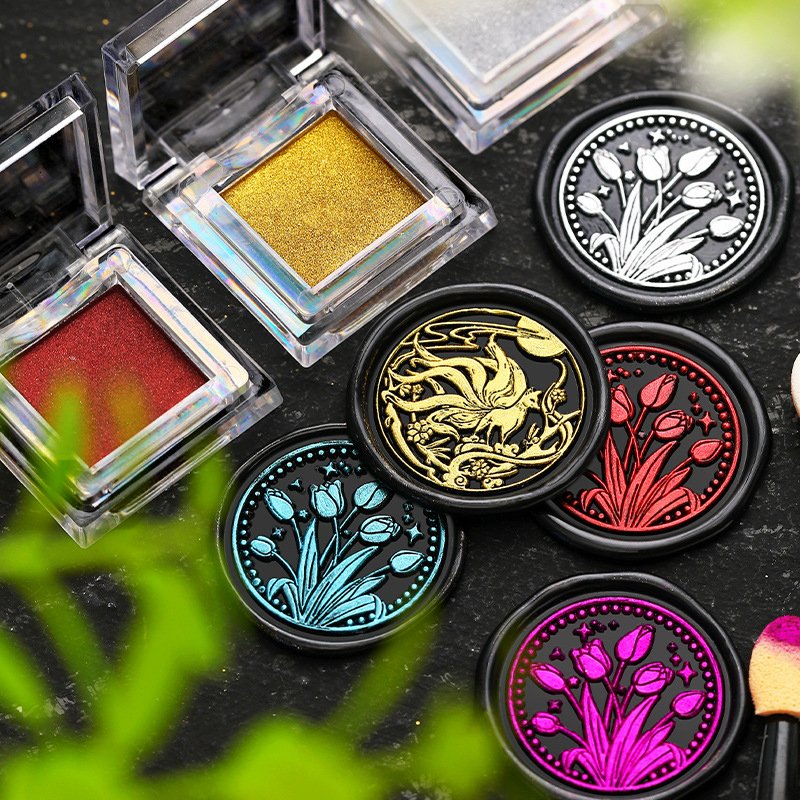 Color powder on sealing wax Solid brass stamps, embossed seals, wax beads, metal heads, stamps, manufacturers, wholesale