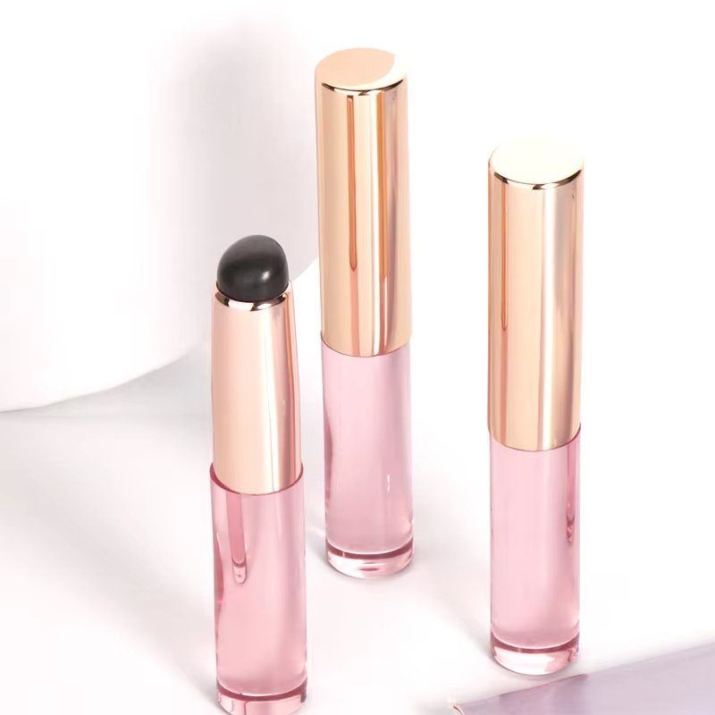 Qianya Custom Logo Crystal Handle Lip Dust Brush Eyeshadow Silicon Brush Lipstick Applicator Brushes Nail Stamper