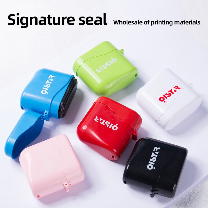 15-40MM Rectangular Glitter Flash Stamp Self-Printed Imprint in Circular Design Office Plastic Ink Pad for Election Use