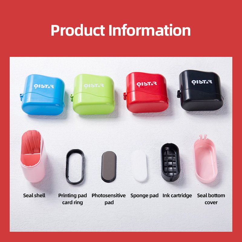 15-40MM Rectangular Glitter Flash Stamp Self-Printed Imprint in Circular Design Office Plastic Ink Pad for Election Use