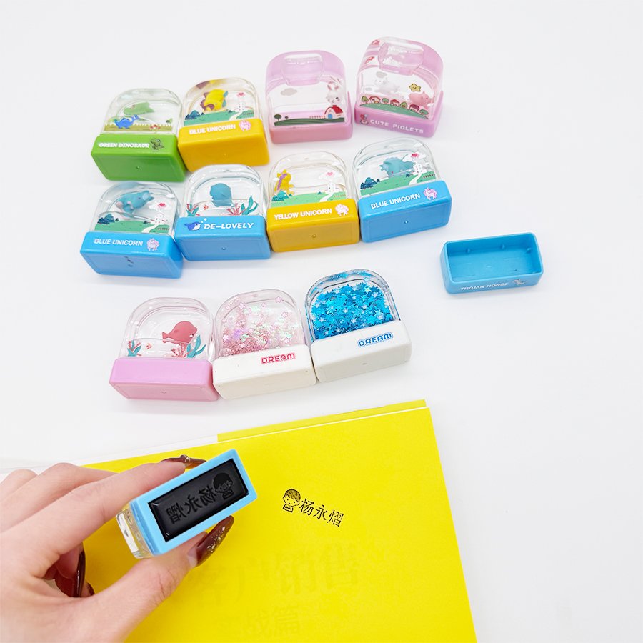 DIY rubber stamp brush EVA kids art sets customized textile figures clothing kids name stamp
