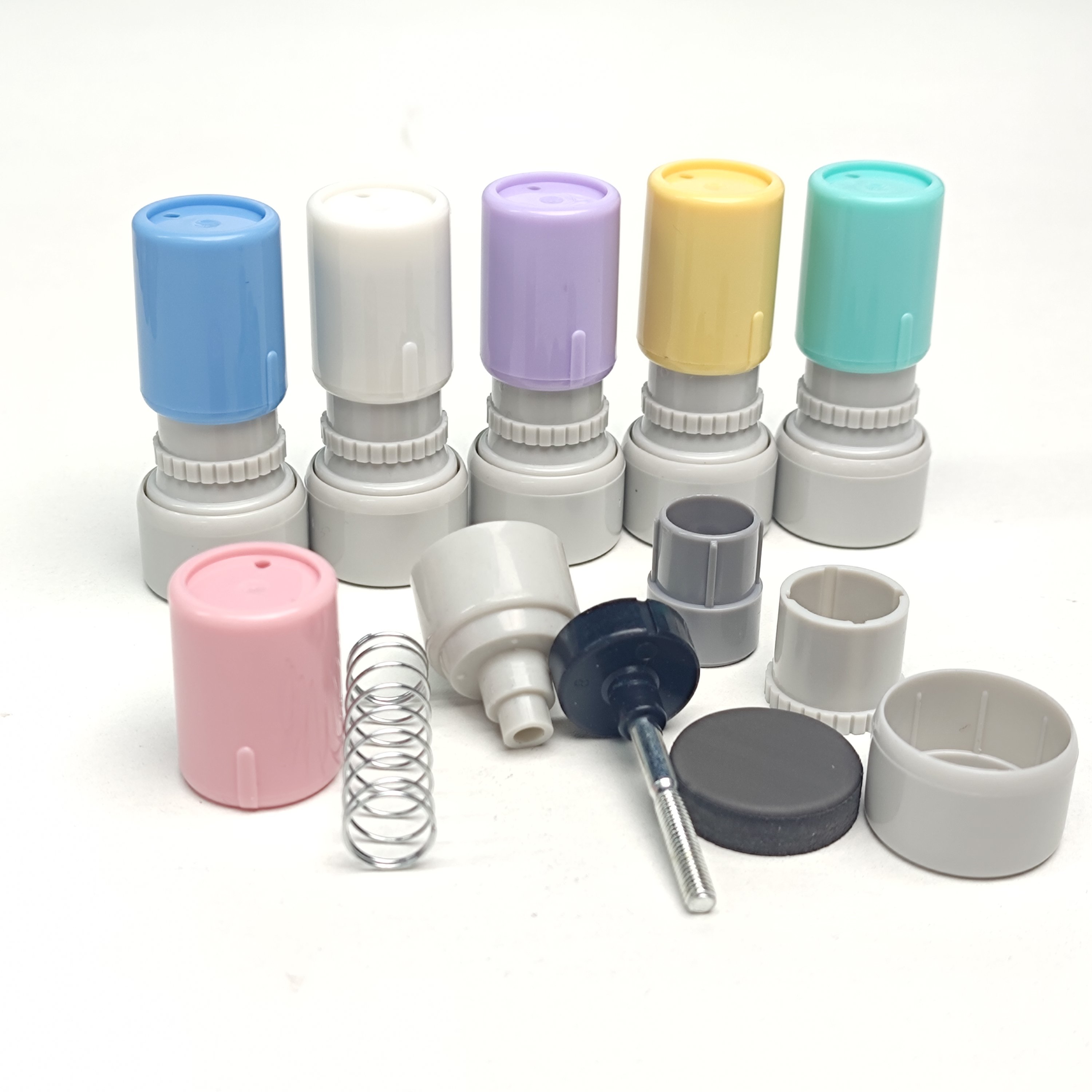 Small Round Pre Inked Stamps Plastic Flash Stamp Round 17mm