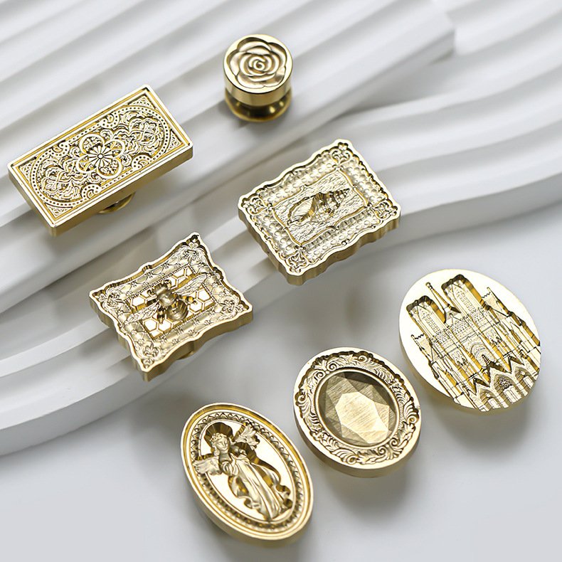European retro relief irregular series angel church stamp set/brass material fine carving/envelope gift decoration/wholesale