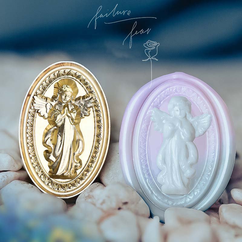 European retro relief irregular series angel church stamp set/brass material fine carving/envelope gift decoration/wholesale