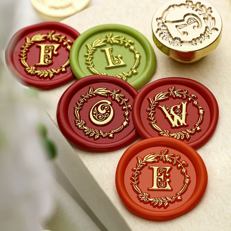 Wreath - Alphabet Stamp Series Envelope Postcard Wedding Invitation Letter Sealing Lacquer Seal DIY Manufacturer Wholesale