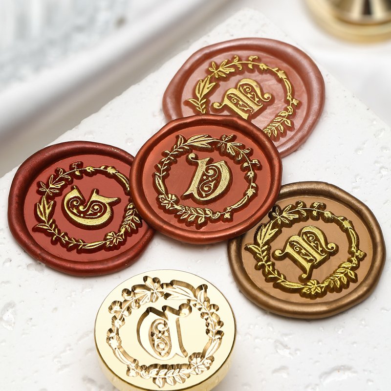Wreath - Alphabet Stamp Series Envelope Postcard Wedding Invitation Letter Sealing Lacquer Seal DIY Manufacturer Wholesale