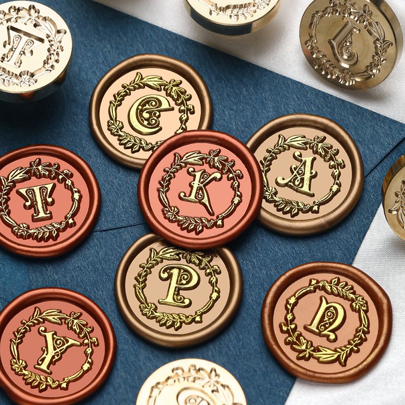 Wreath - Alphabet Stamp Series Envelope Postcard Wedding Invitation Letter Sealing Lacquer Seal DIY Manufacturer Wholesale