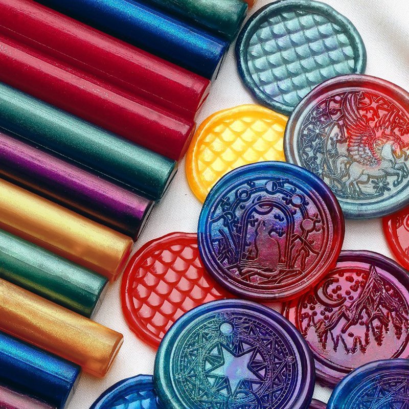 Aurora Ice Crystal Series Lacquer Wax Rod - Solid Brass Stamps Embossed Stamps Wax Beads Metal Head Manufacturer Wholesale