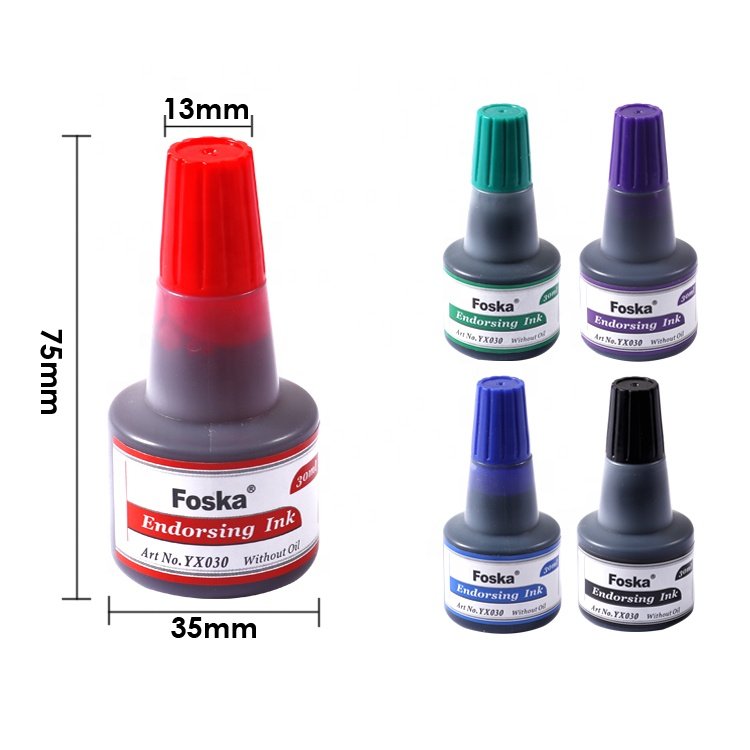 Foska Stamp Pad Ink 360pcs Conforms to EN71 Certification Brights Colors Endorsing Ink 30ml for Stamp Pad