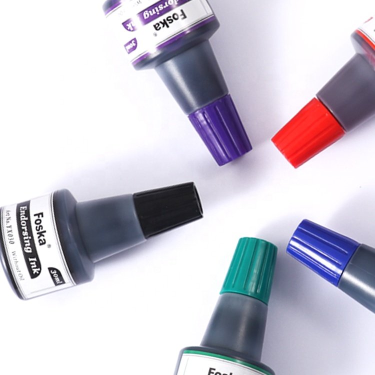 Foska Stamp Pad Ink 360pcs Conforms to EN71 Certification Brights Colors Endorsing Ink 30ml for Stamp Pad
