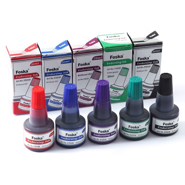 Foska Stamp Pad Ink 360pcs Conforms to EN71 Certification Brights Colors Endorsing Ink 30ml for Stamp Pad