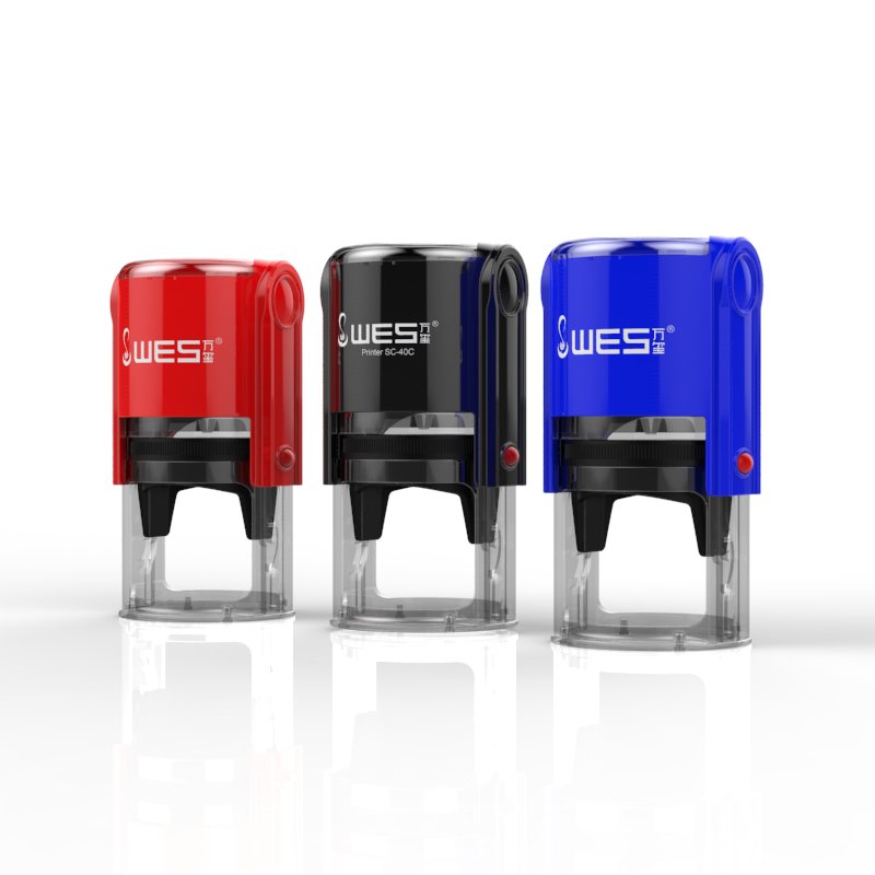 WES sellos self inking stamp round 38mm STAMP MACHINE Rubber stamp