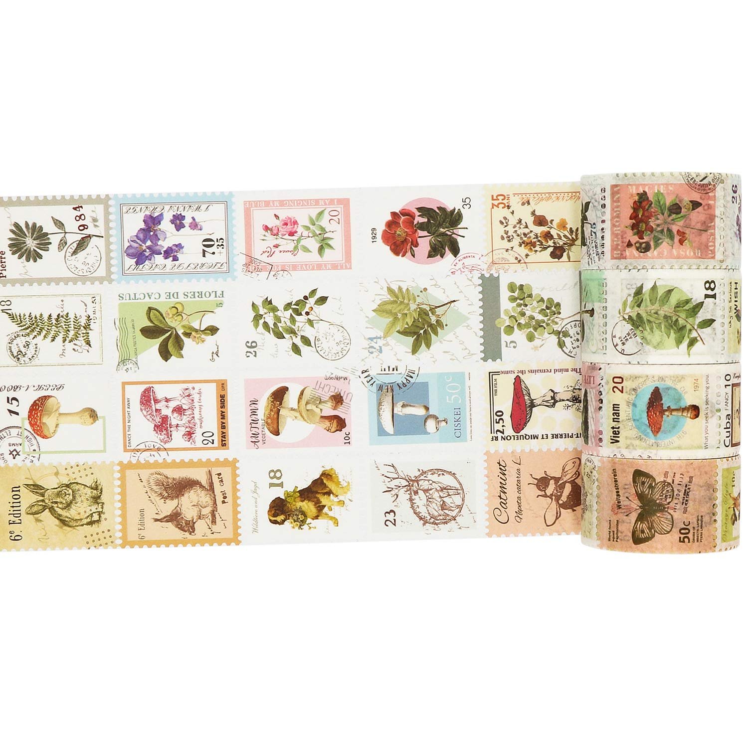 Custom Japanese Vintage Post Stamp Printing DIY Scrapbook Washi Tape Sets Decorative Paper for Craft Application