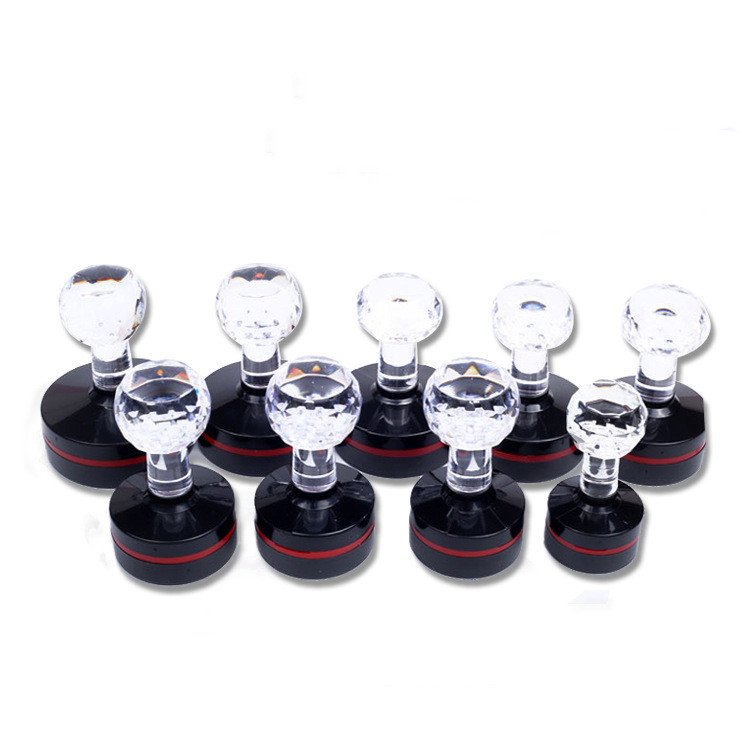 HY Series Crystal Handle Photosensitive Stamp Office Custom Teachers School Personalized Double Rubber Foam Flash Stamp Case