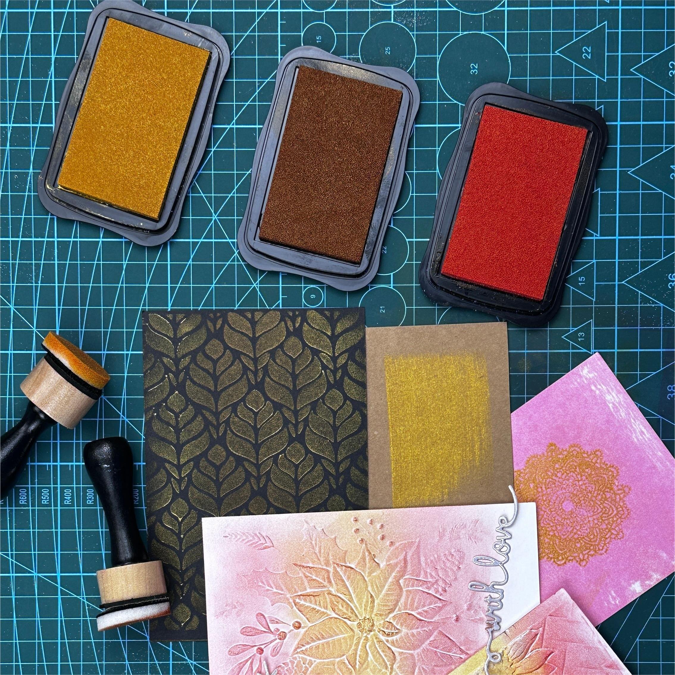 wholesale square Large size water based paper craft luminous shimmer metallic ink pad