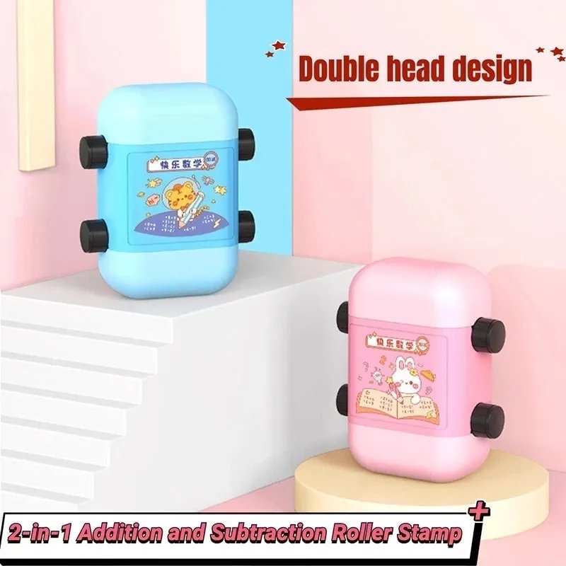 With Extra Ink Box Using Long Time Addition and Subtraction Number Rolling Stamp Child School Student Practice Questions Math