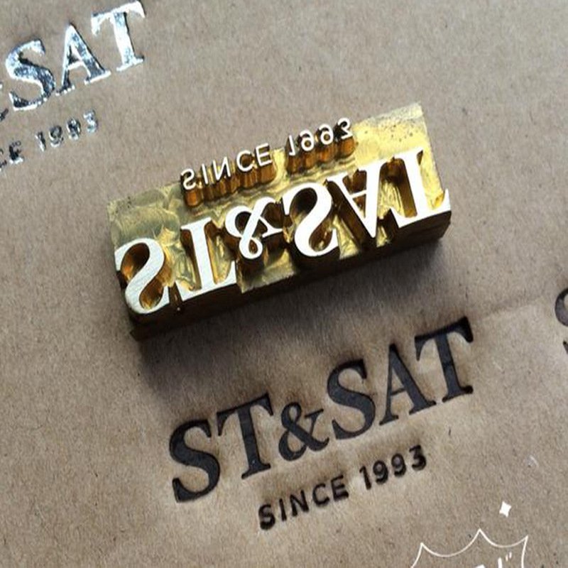 Custom CNC Laser Engraving Iron Cake Branding Bamboo Leather Stamp Copper Model Wood Burn Logo Iron Hot Foil Stamp Model