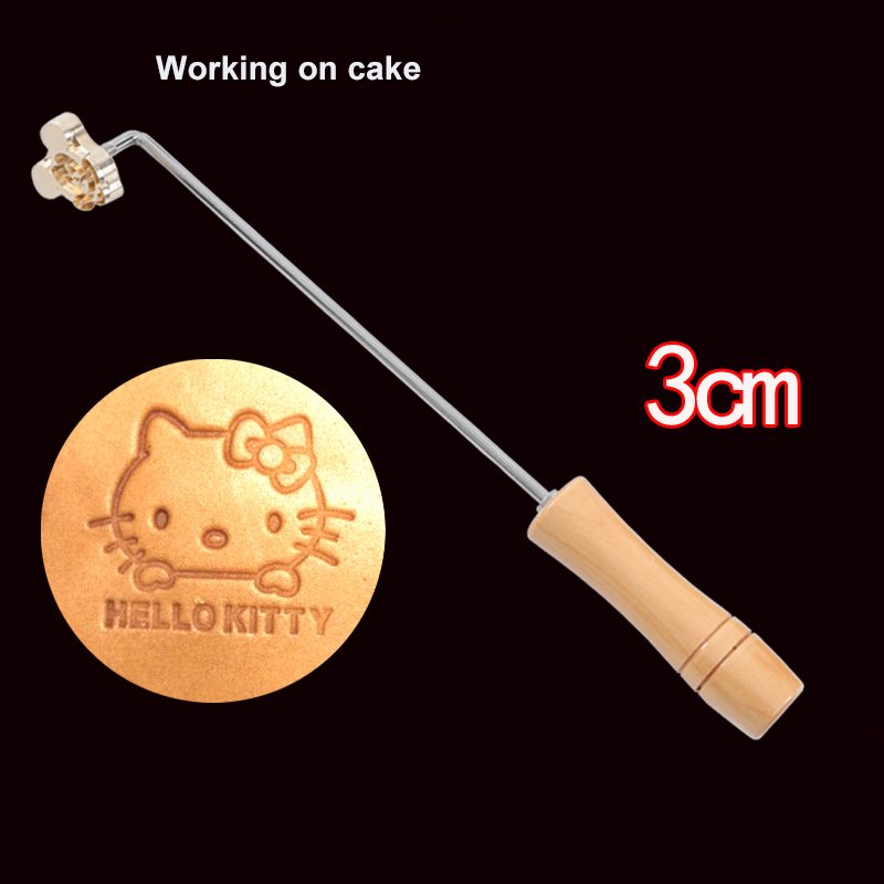 Custom CNC Laser Engraving Iron Cake Branding Bamboo Leather Stamp Copper Model Wood Burn Logo Iron Hot Foil Stamp Model