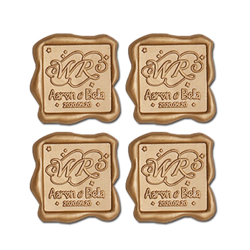 Custom Copper Gold Wax Printed Envelope Decoration For Wedding Invitation