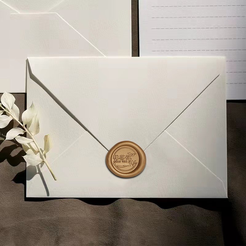 Custom Copper Gold Wax Printed Envelope Decoration For Wedding Invitation