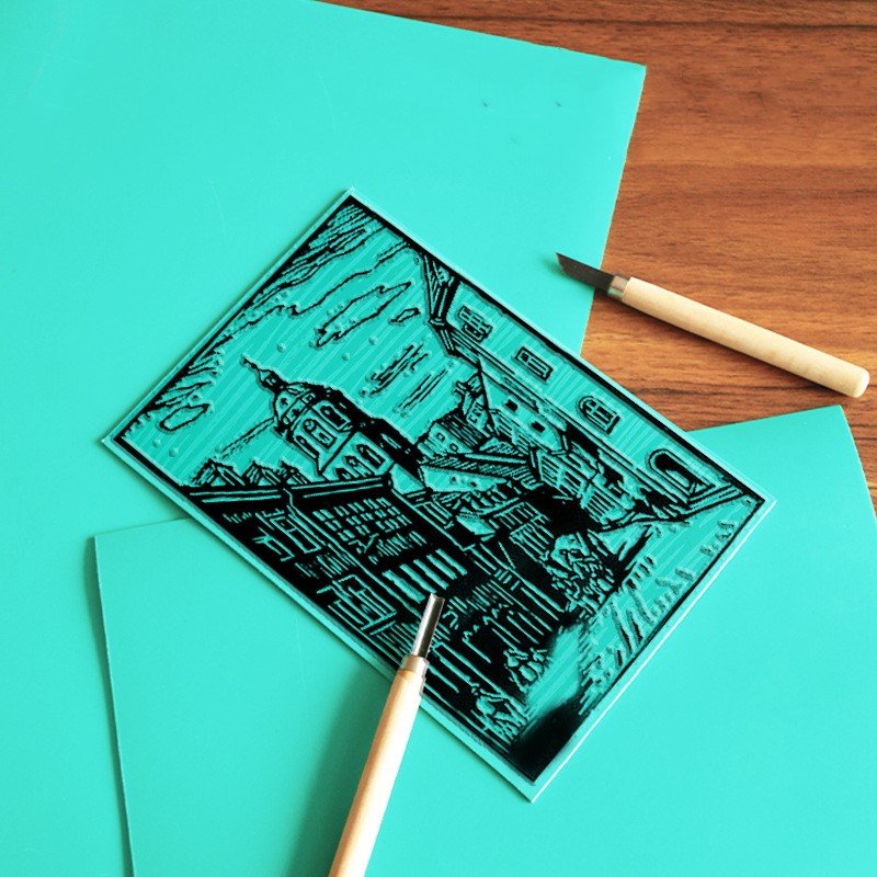 NEW A1 A2 A3 A4 A5 A6 Green Rubber Carving Blocks, Stamp Making inoleum Blocks for Printmaking