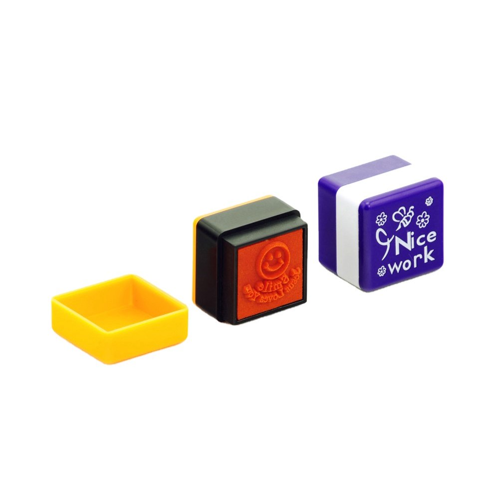 custom plastic colorful lovely cute shiny toy teacher stamp for kids