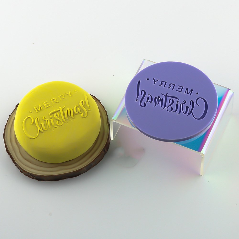 Xmas New Year Biscuit Cutter Stamp Cupcake Fondant Decoration Merry Christmas Cookies Fudge Embosser