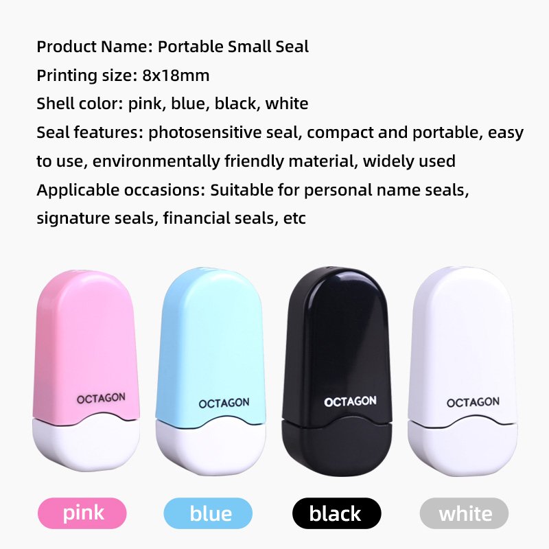 oy0818 Rectangular glitter stamp Self-Inking Stamp Circular Imprint Plastic Ink Pad for Office Use