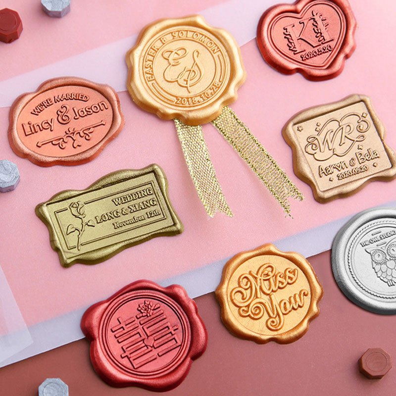 JPS Wholesale custom logo envelope wax seal Self Adhesive Wax Seal Wax Seal Stamp