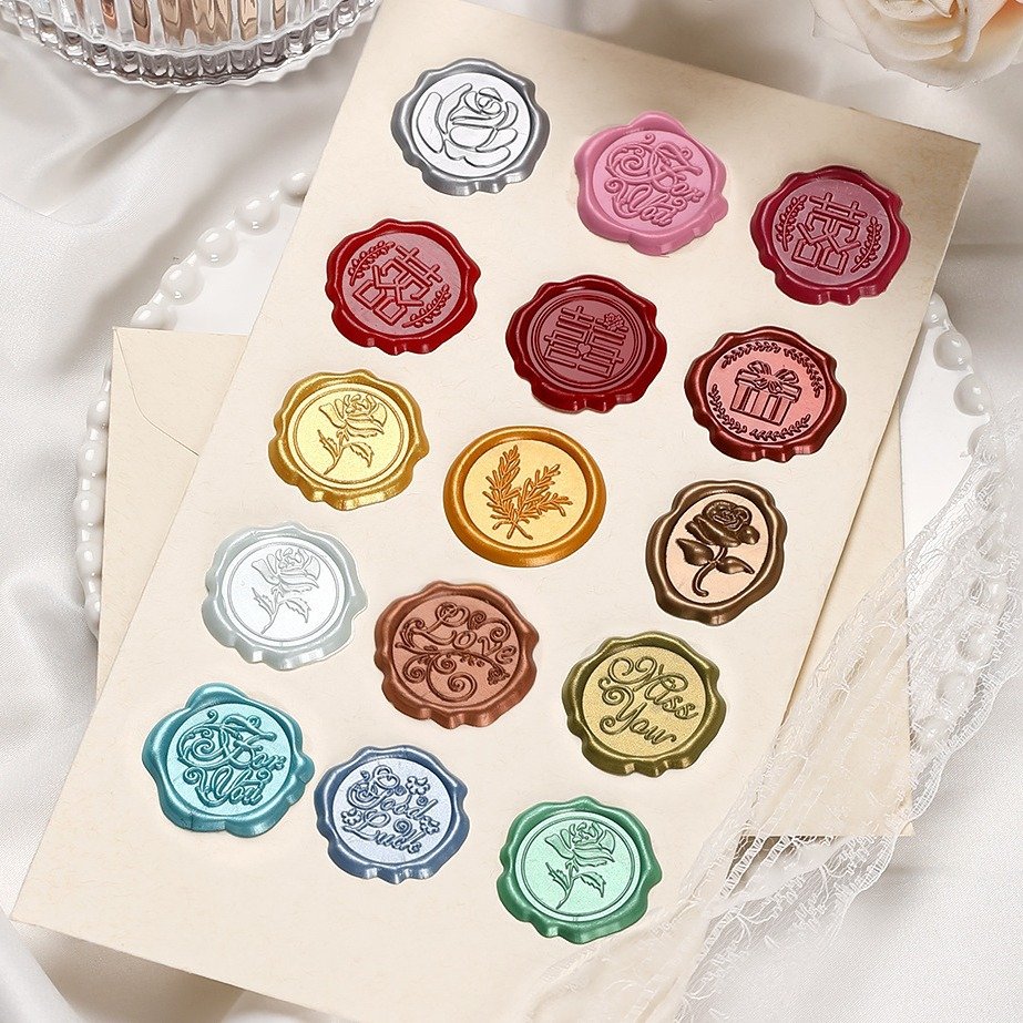 JPS Wholesale custom logo envelope wax seal Self Adhesive Wax Seal Wax Seal Stamp