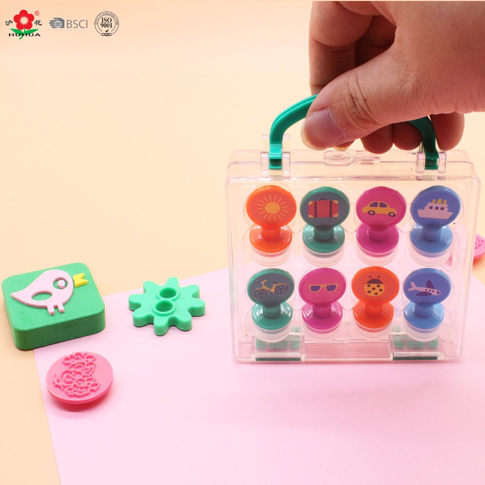 special offer colorful pattern multi choice nontoxic reward suitcase stamp for kids