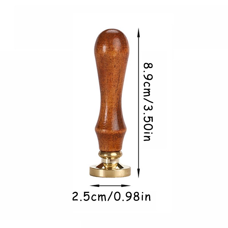 Christmas Tree Language Vintage Brass Head Wooden Handle Removable Sealing Wax Stamp 25mm for Envelopes Wedding Invitations