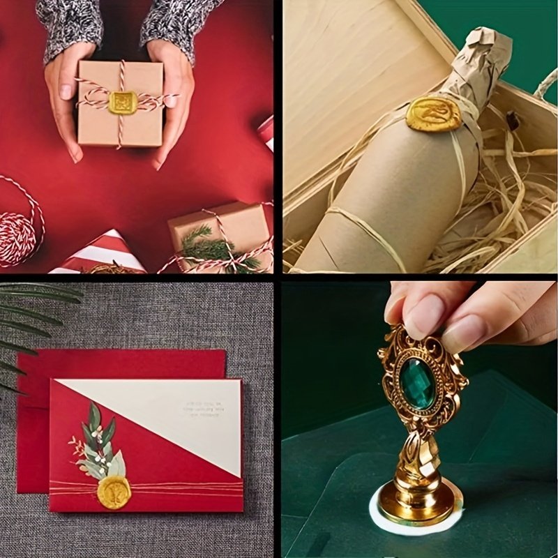 Christmas Tree Language Vintage Brass Head Wooden Handle Removable Sealing Wax Stamp 25mm for Envelopes Wedding Invitations