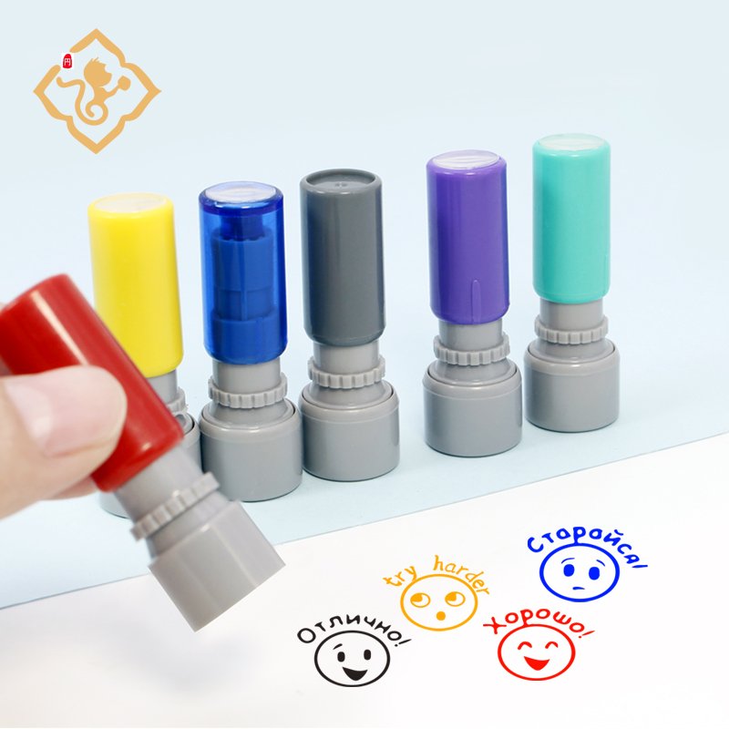 Funny 2-color flash rubber stamp set dual colorful teacher supplies school stamps