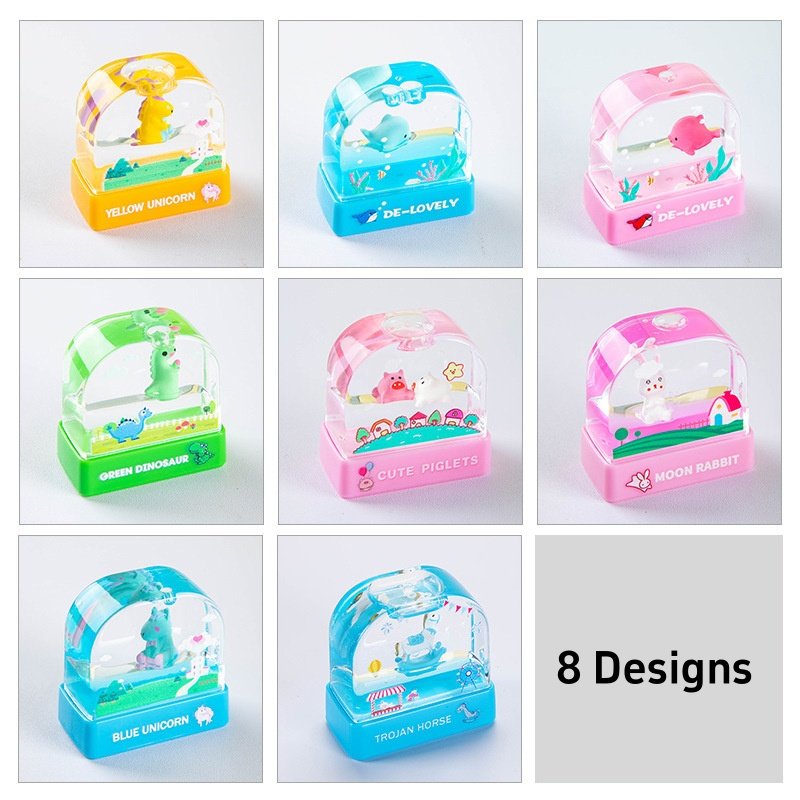 Water world Children Pet Stamps Clothes Colorless Stamps Crafts Party School Prizes Birthday Gifts Study Flash Stamps