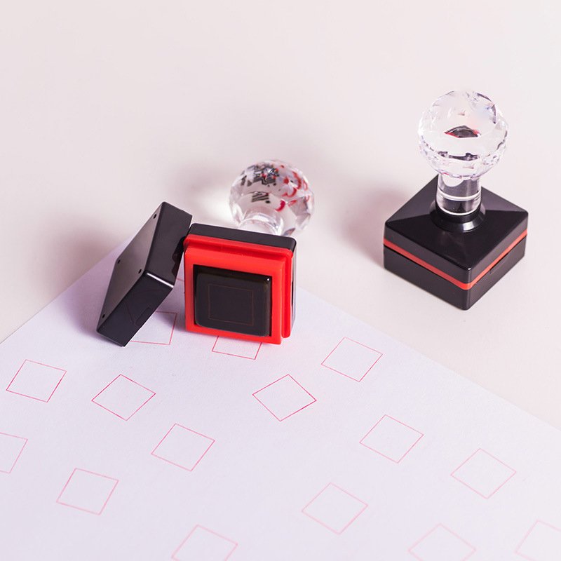 Hot sale flash stamp crystal set rectangular flash stamp handle flash foam stamp for teacher