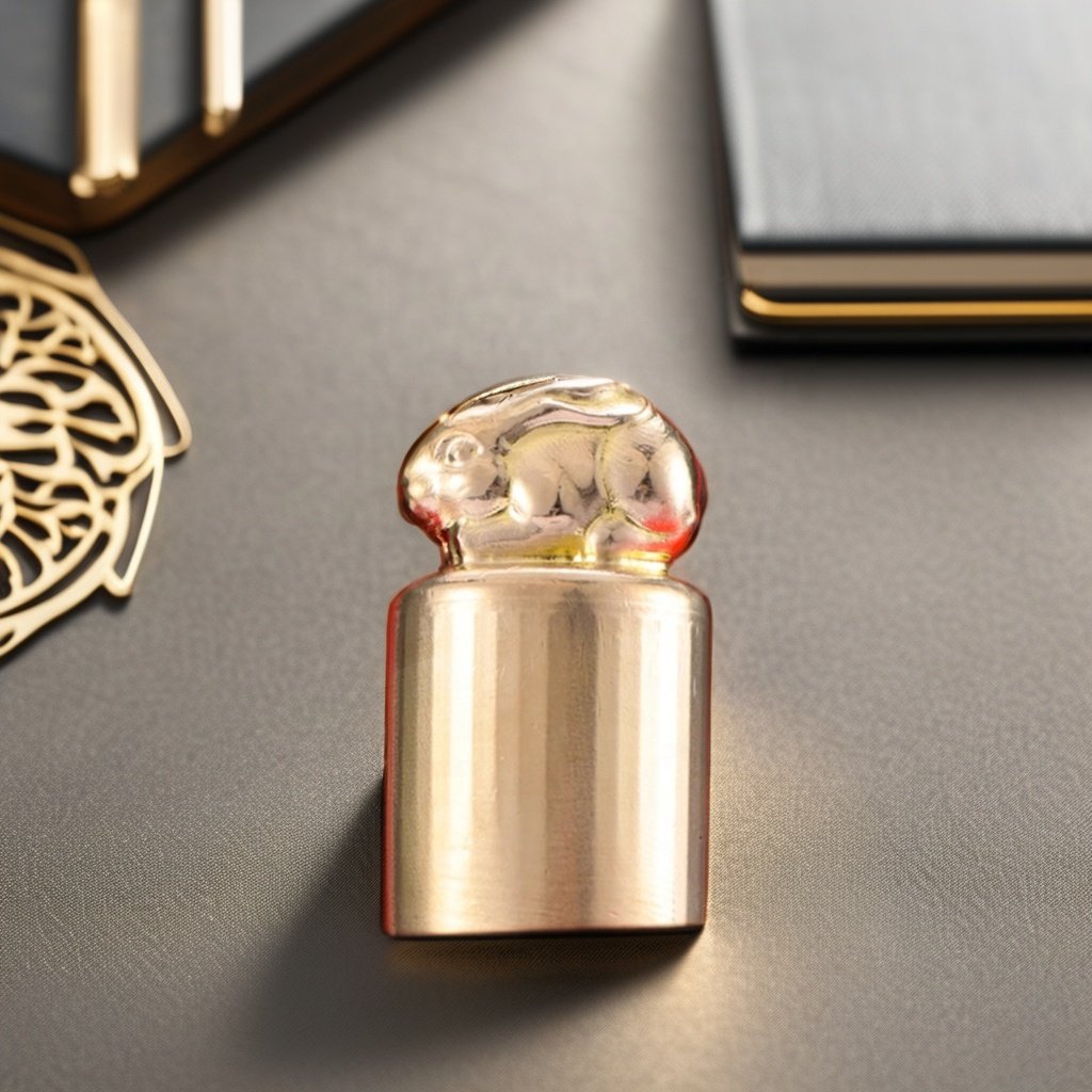 Customized Brass Metal Solid Seal Stamps Fine Carved Rabbit Seal Head in Various Shapes Various Plastic Private Seal All Kinds