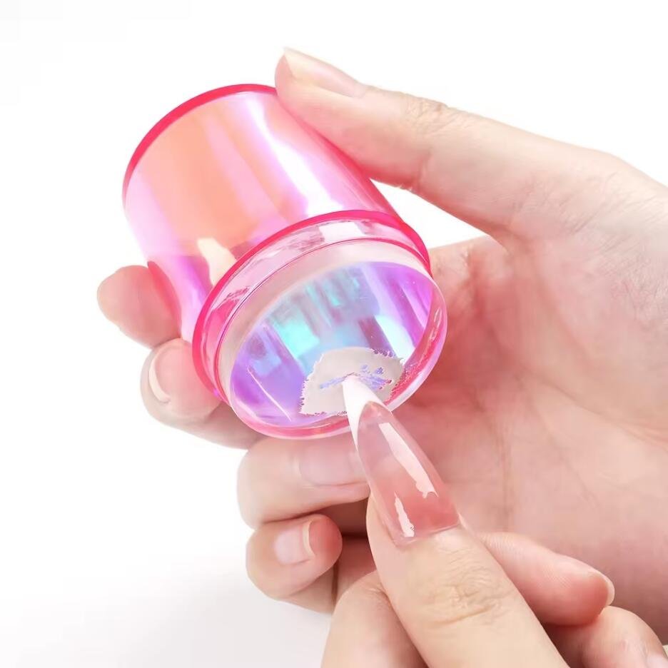 Laser Gradient Nail Stamper with Scraper Manicure Tool Clear Silicone Jelly Nail Art Stamper